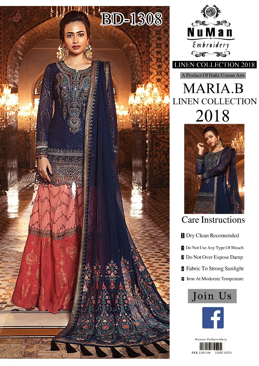 Numan Maria B Lawn Collection Pakistani Style Suit Catlog Wholesale Dealer Surat