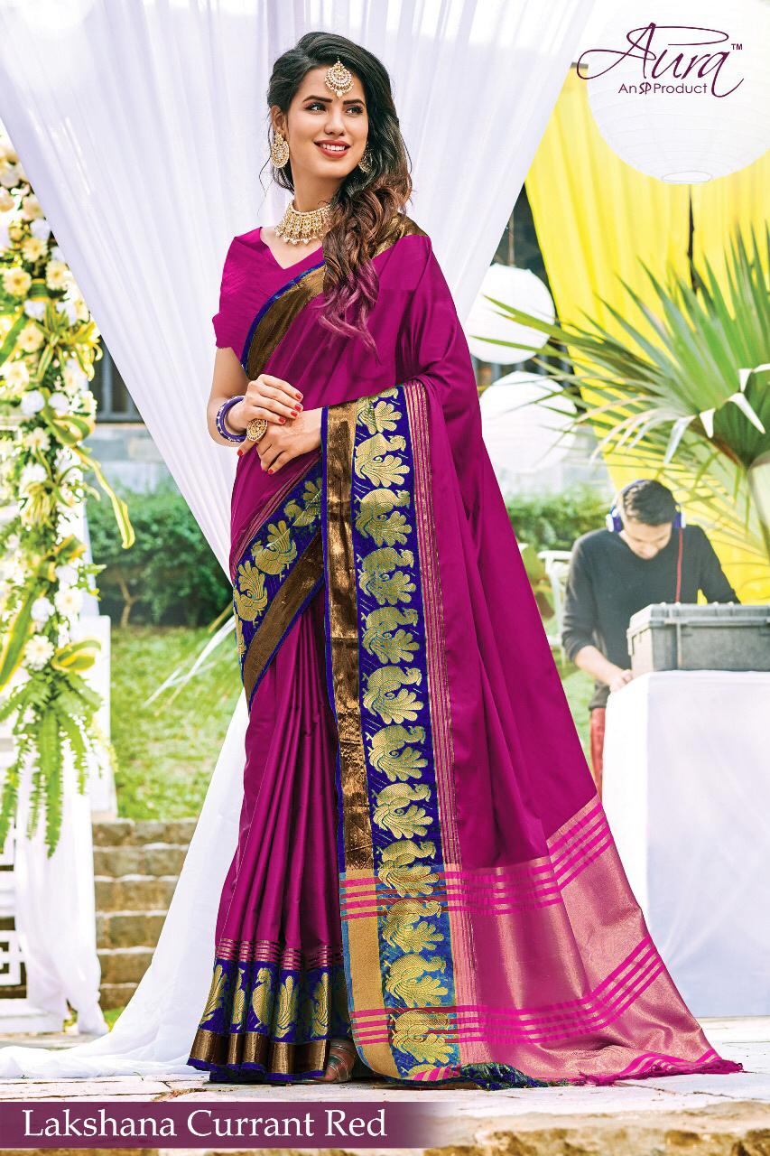 Lakshana Colours By Aura Fancy Designer Pure Silk Cotton Saree Collection Wholesale Dealer Surat