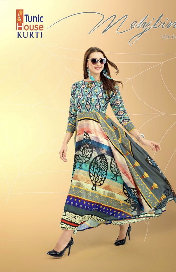 Tunic House Mehjbin 6 11001 Series Designer Print Kurties