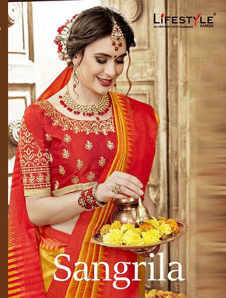 Lifestyle Sangrila 53801 Series Fancy Weaving Silk Sarees