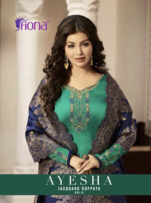 Aayesha Jaquard Dupatta Vol 5 By Fiona 22201 Series Fancy Satin Georgette Salwar Kameez Catlog Whole...