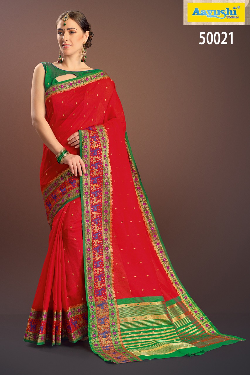 Aayushi Silk Route 2 50021 Series Weaving Silk Saree Dealer
