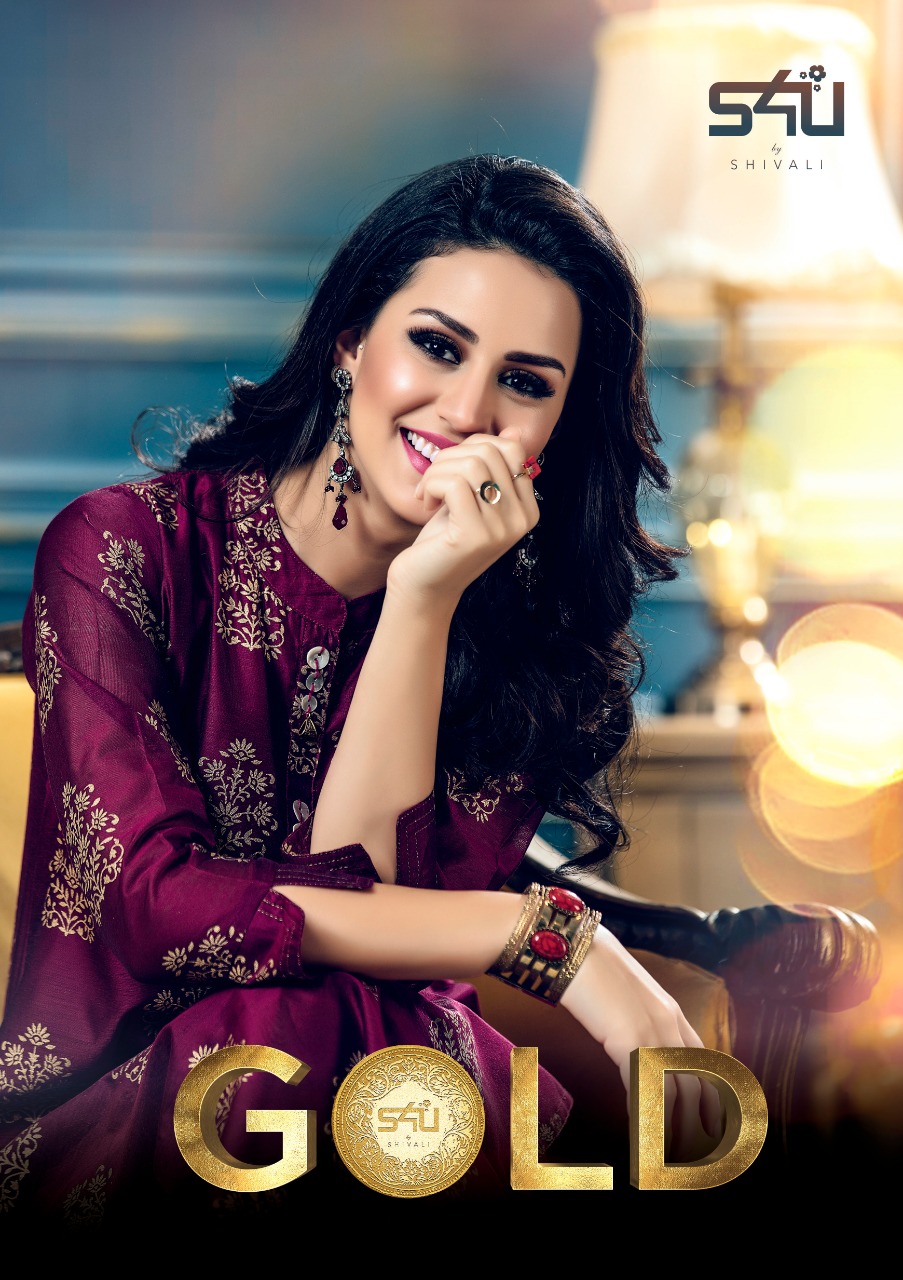 S4u By Shivali Gold 001 Series Printed Kurti Festival Collection Wholesaler And Supplier Surat
