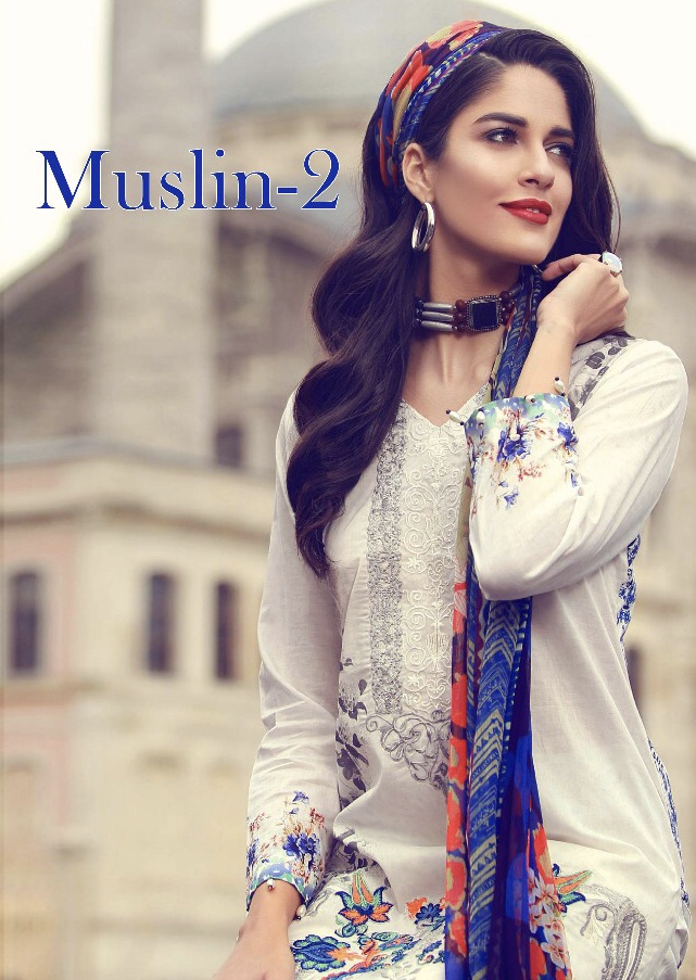 Deepsy Muslin 2 100201 Series Pure Cotto Pakistani Suit