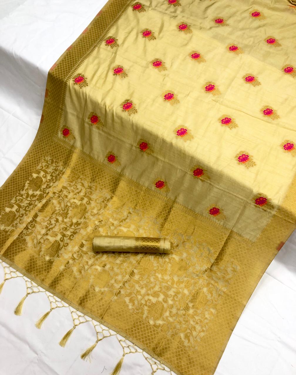 Kirti Silk By Kesar Fancy Weaving Silk Meena Saree Collection Wholesaler Surat