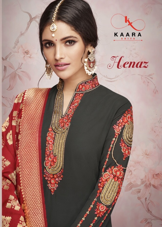 Henaz By Kaara Suits 18001 Series Fancy Party Wear Georgette Salwar Kameez Catlog Wholesale Dealer S...