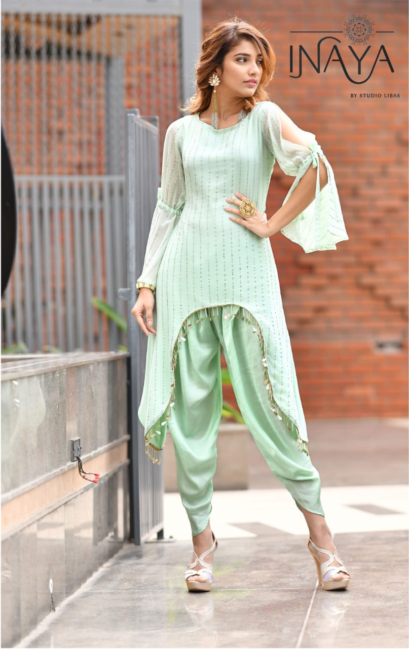 Luxury Pret Collection Vol 12 By Inaya Libas Studio Fancy Designer Top With Dhoti Wholesaler Surat