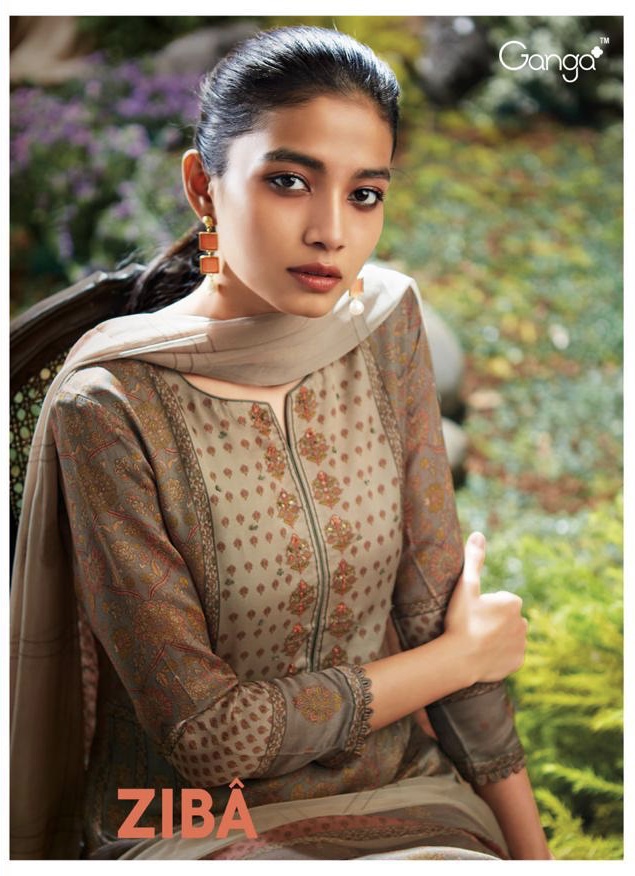 Ziba By Ganga 7101 Series Fancy Pure Satin Silk Printed Salwar Kameez Catlog Wholesale Dealer Surat