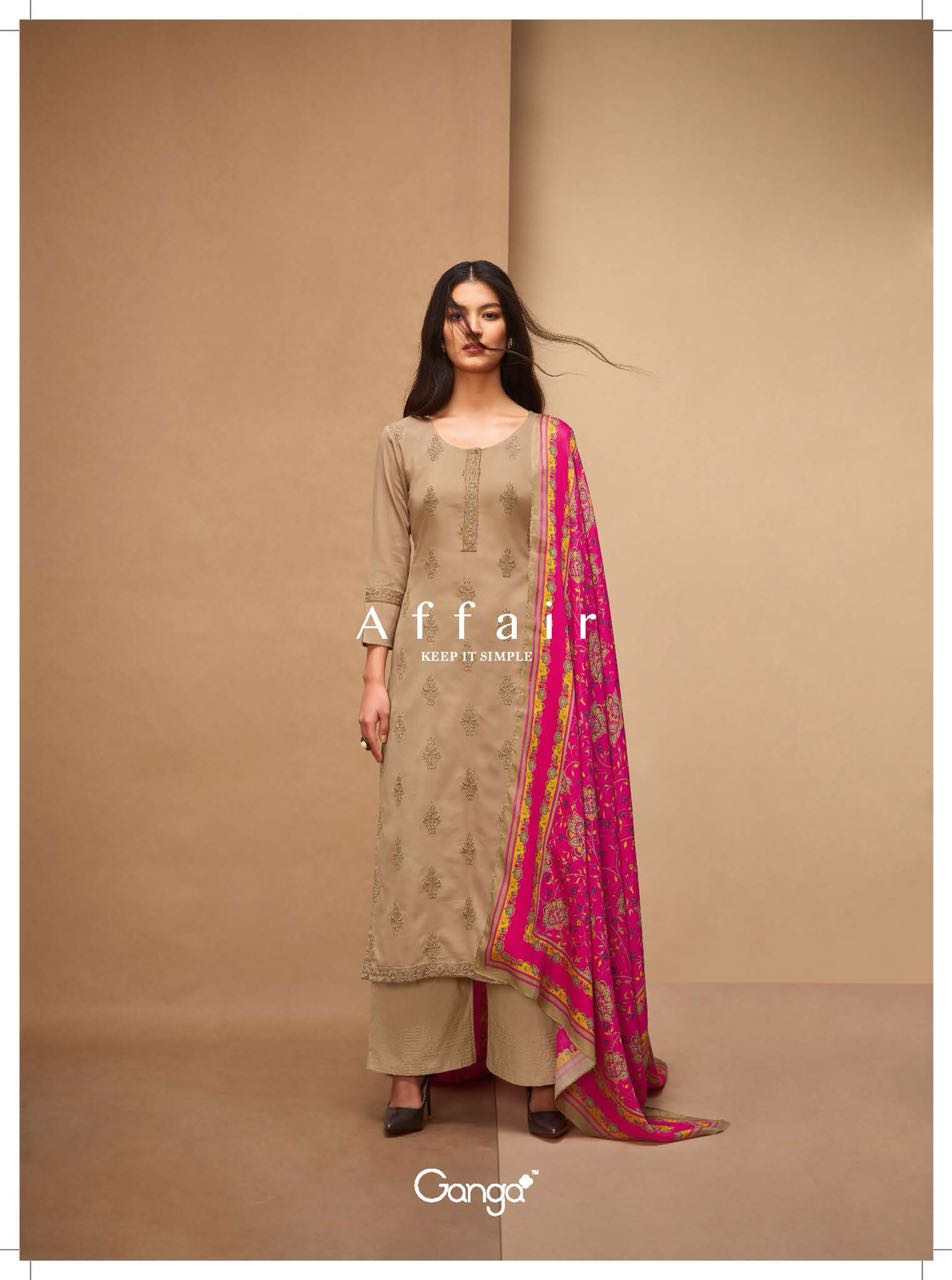 Ganga Affair 5554 Series Fancy Cotton Solid Embroidery Salwar Kameez Wholesale Dealer  Surat