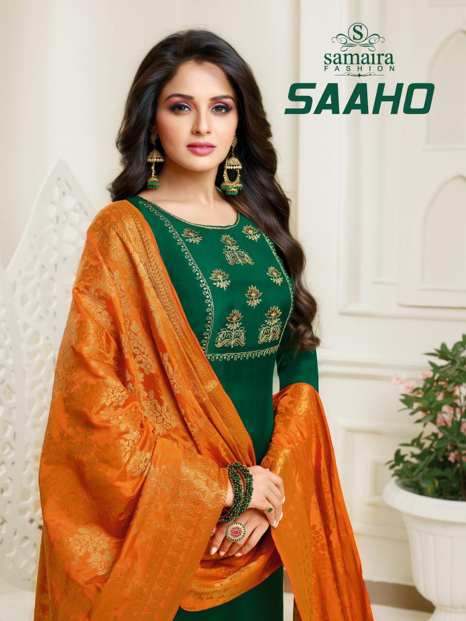 Saaho By Samaira 25002 Series Fancy Upada Silk Salwar Kameez Collection Wholesaler Surat