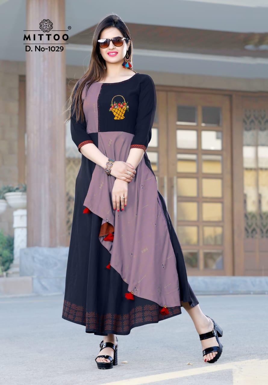 Maria By Mittoo 1026 Series Fancy Reyon Cotton Kurti Catlog Wholesaler Surat