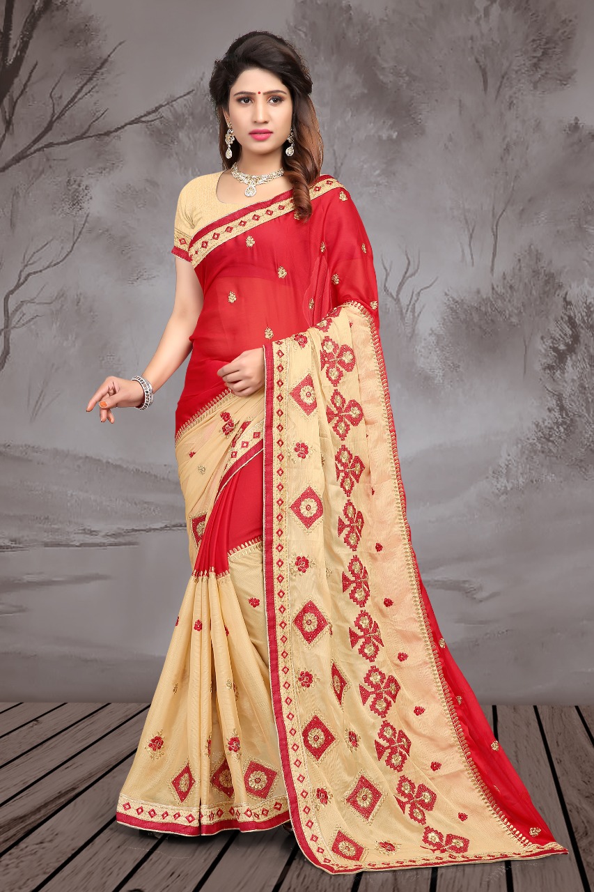 Right One Rampage Fancy Moss Chiffon Saree Dealer Surat