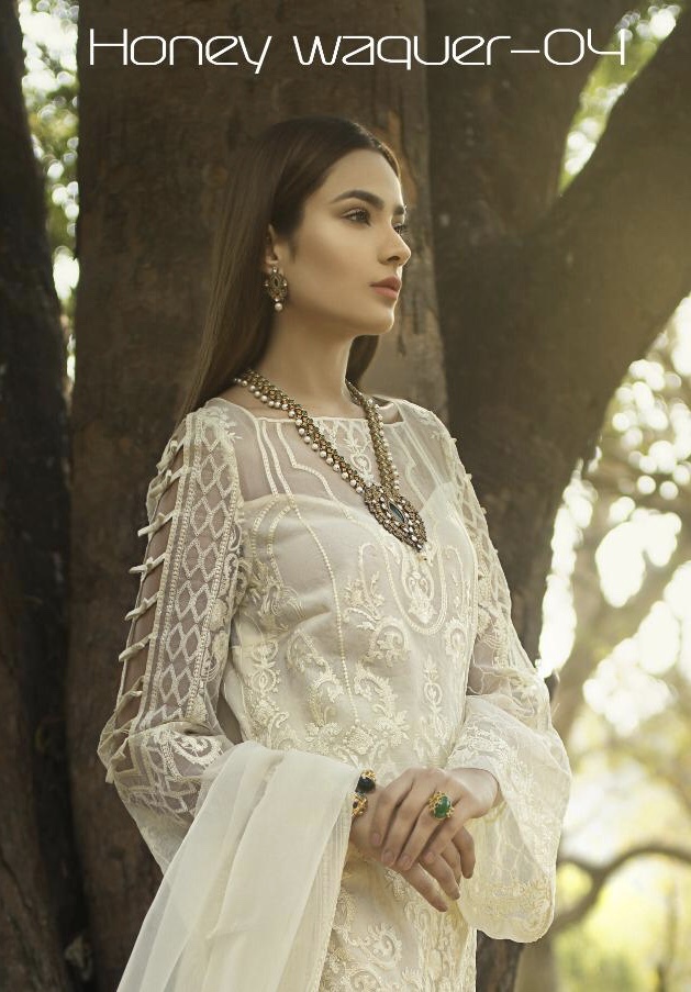 Honey Waquer Vol 04 By Sharaddha Designer 4001 Series Fancy Georgette Pakistani Style Suit Collectio...
