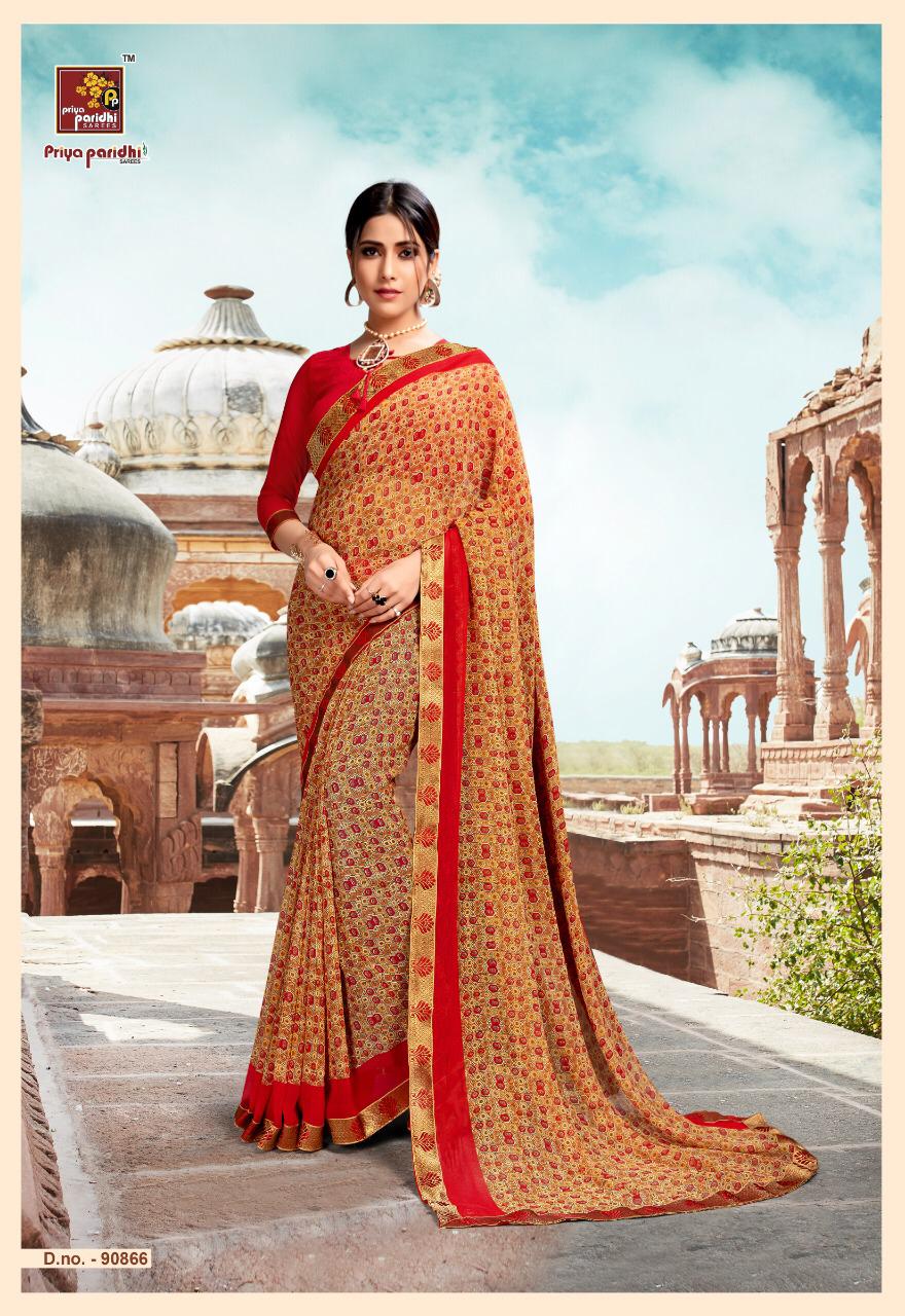 Garima Vol 8 By Priya Paridhi 90861 Series Fancy Georgette Printed Saree Catlog Wholesaler Surat