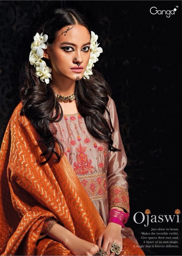 Ganga Ojawsi 5625 Series Habutai Silk Fancy Suit Dealr Surat