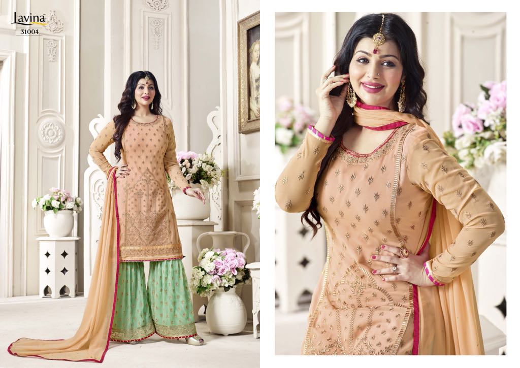 Lavina Vol 31 Top Georgette Emboidery Sarara Wholesale Dealer And Supplier India