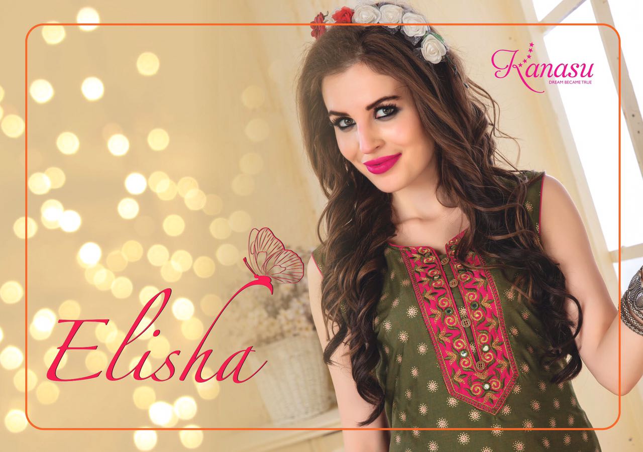 Elisha  By Kanasu Cotton Gold Prints Kurtis Wholesale Supplier And Dealer Surat