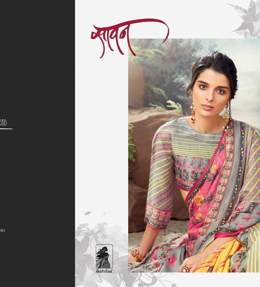 Saawan By Sahiba Fancy Fabric Printed Sarees Catalogues Wholesale Supplier And Dealer Nityanx India