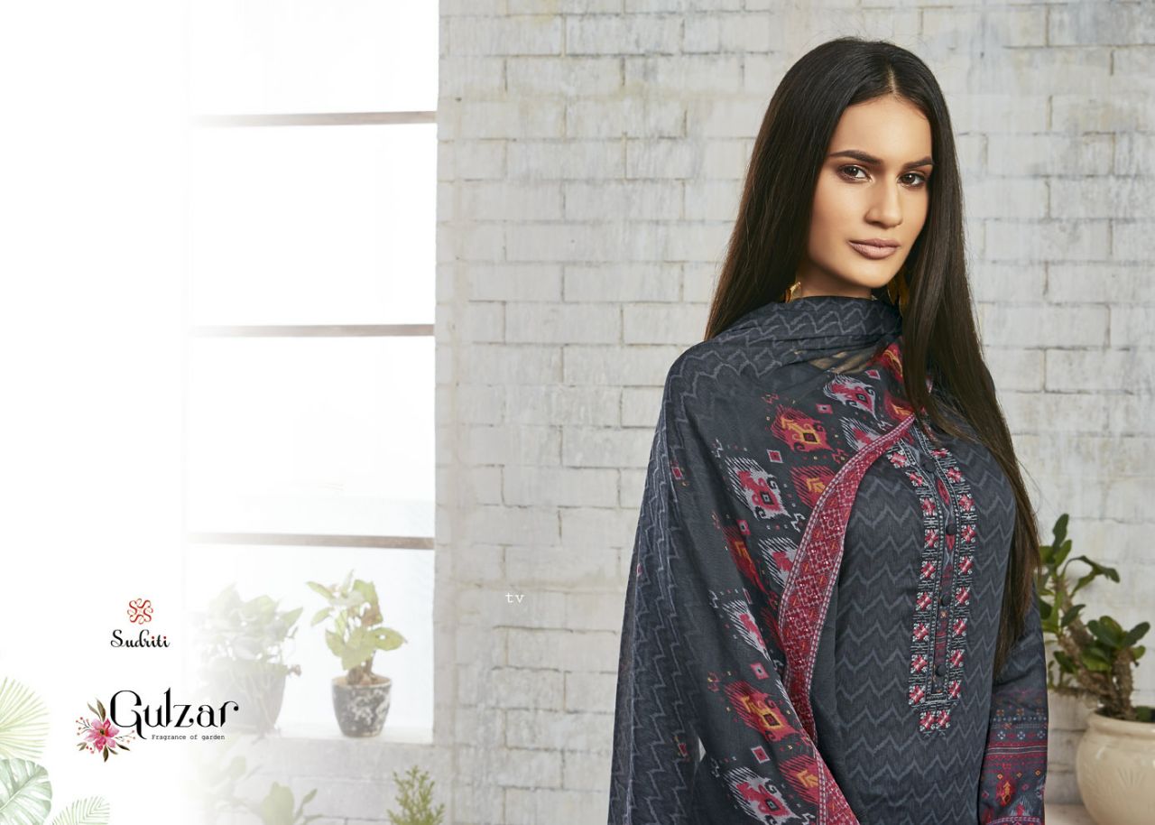 Gulzar Sudriti A Sahiba Cotton Printed Embroidered Work Suits Wholesale Supplier And Dealer Surat