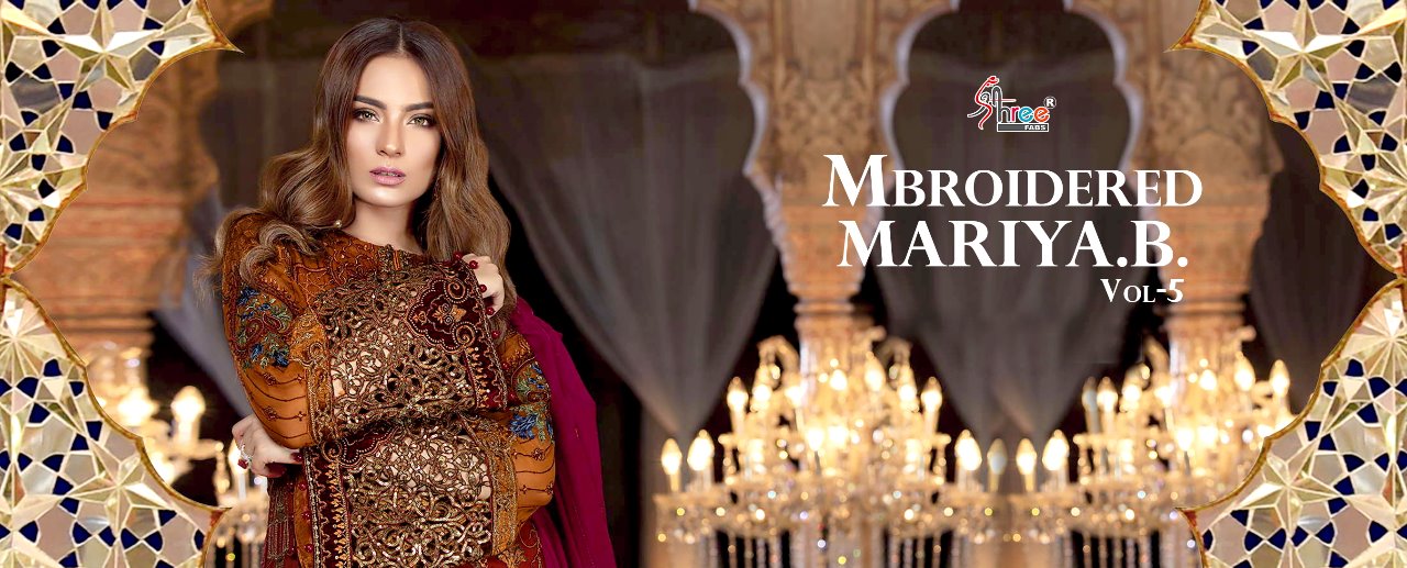 Mbroidered Mariya B Vol 5 By  Shree Fab Georgette Designer Party Wear Pakistani Suits Wholesale Supp...