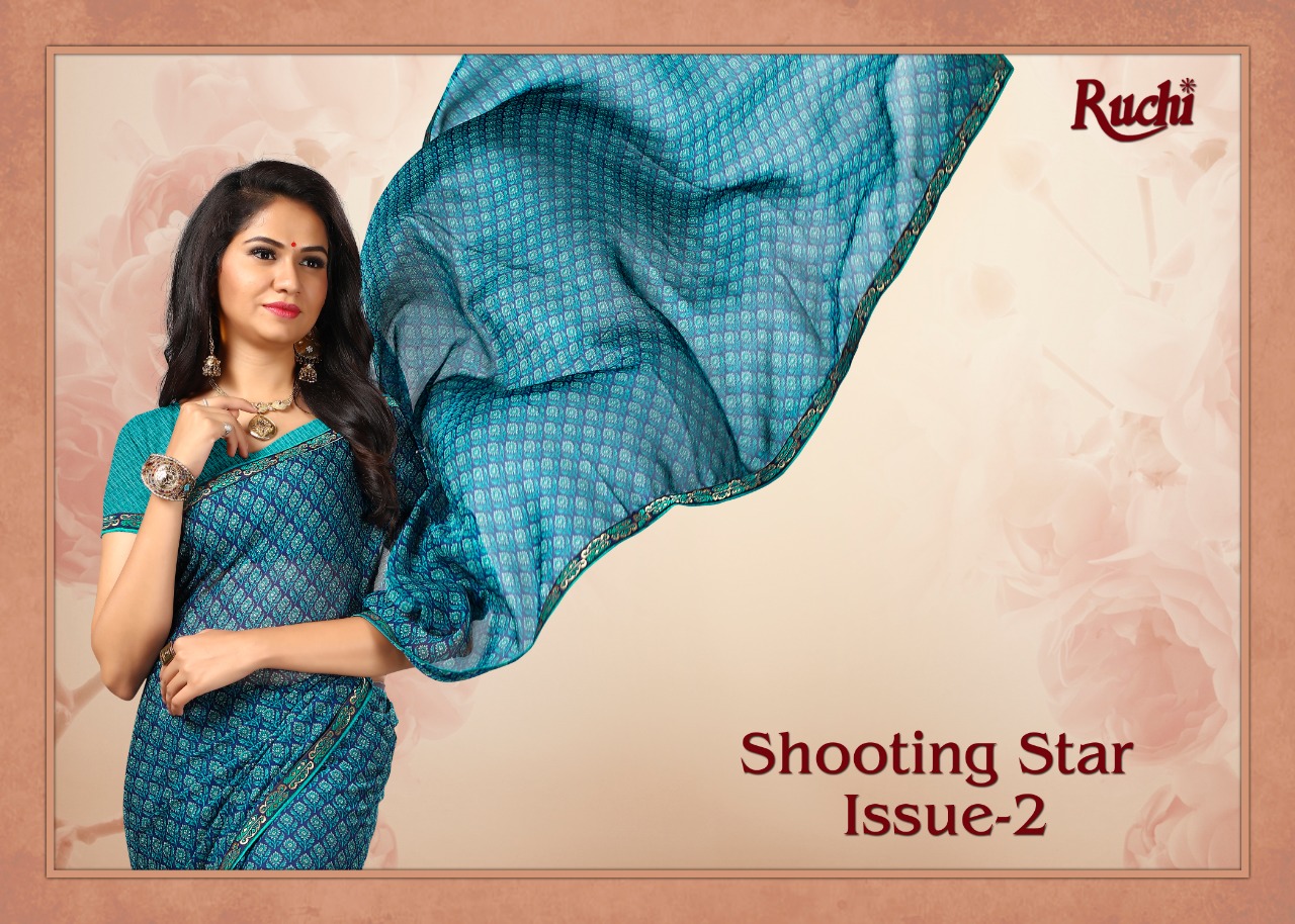 Shooting Star Issue 2 By Ruchi Sarees Chiffon Printed Sarees Wholesale Supplier Nd Dealer Gujarat