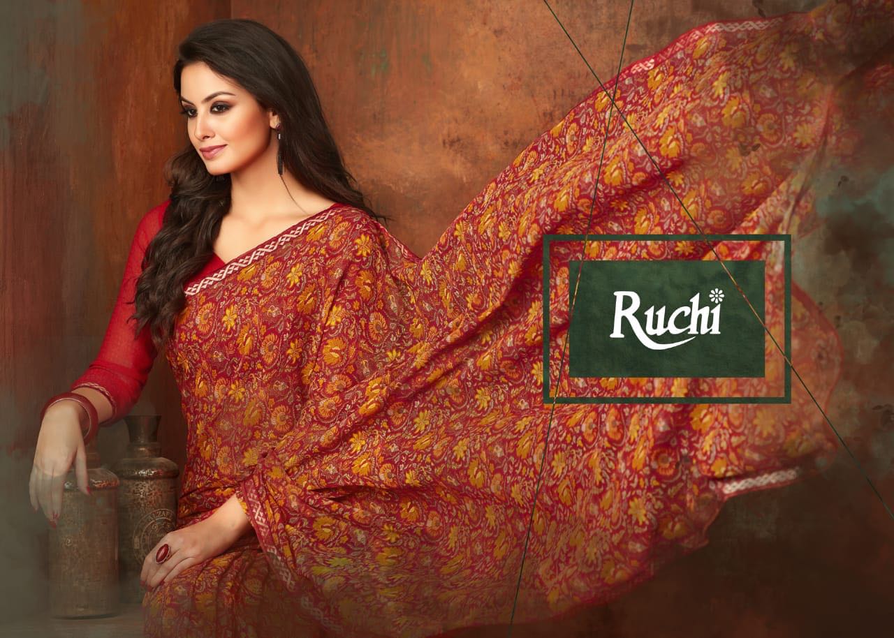 Cadbury 2 By Ruchi Saree Georgette Printed Sarees Catalog Wholesale Supplier Nd Dealer Gujarat