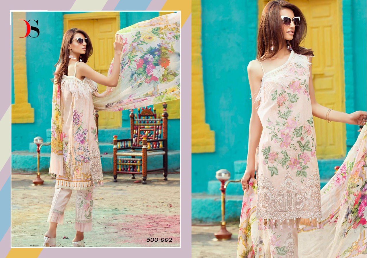 Muslin 3 By Deepsy 300001 To 30006  Cotton With Self Embroidery Patch Designer Suits Wholesale Suppl...