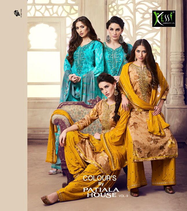 Patiala House Vol 9 By Kessi Fabric Satin Cotton Worked Patiala Suits Wholesale Supplier And Dealer ...