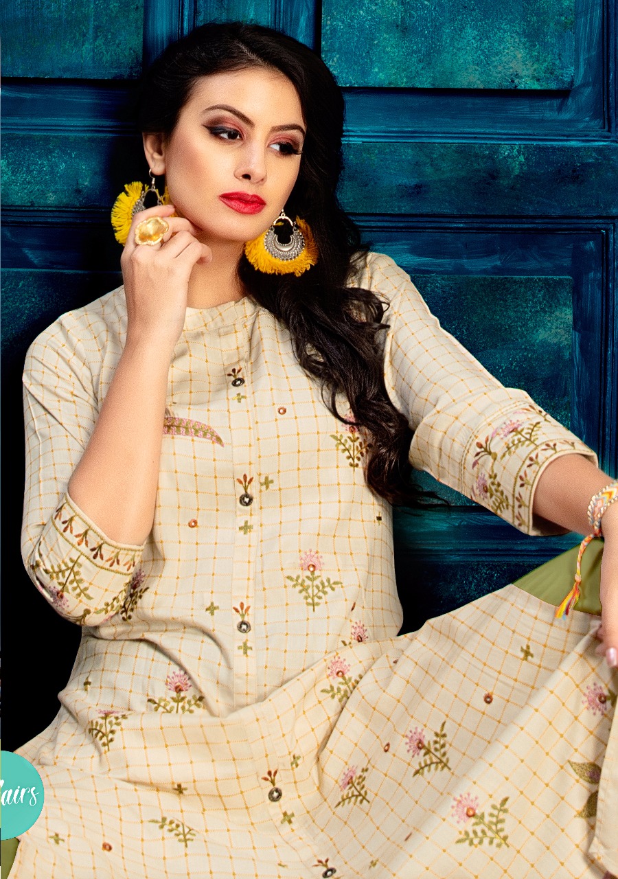 Eclairs Vesh Kurtis Embroidered Designer Reyon Long Kurtis Wholesale Supplier And Dealer Surat