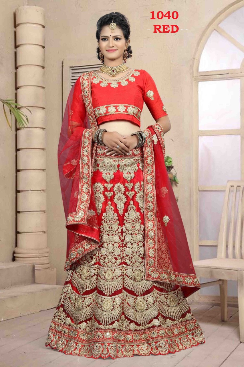 D No 1040 Semi Stitched Desinger Wedding Wear Lehanga Wholesale Supplier And Dealer Gujarat