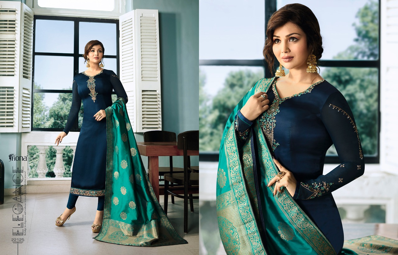 Ayesha Jacquard Duppata Vol 3 By Fiona  Georgette Desinger Party Wear Suits Wholesale Supplier And D...