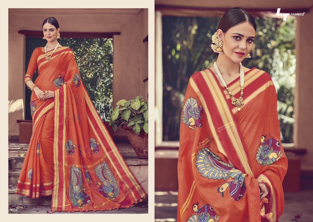 Mayuri By Lt Series 3001 To 3010 Cotton Silk Printed Sarees Wholesale Supplier And Dealer Gujarat