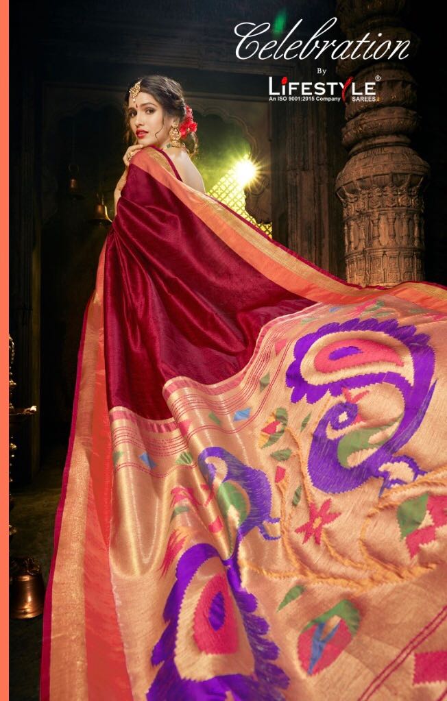 Celebration By Lifestyle Digital Cut Weaving Silk Sarees Wholesale Supplier And Dealer Surat