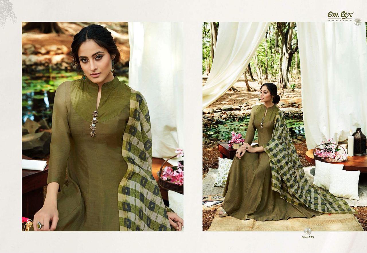 Alene By Omtex Reyon Slub Long Gown Style Kurties With Chanderi Duppta Wholesale Suppliers And Trade...