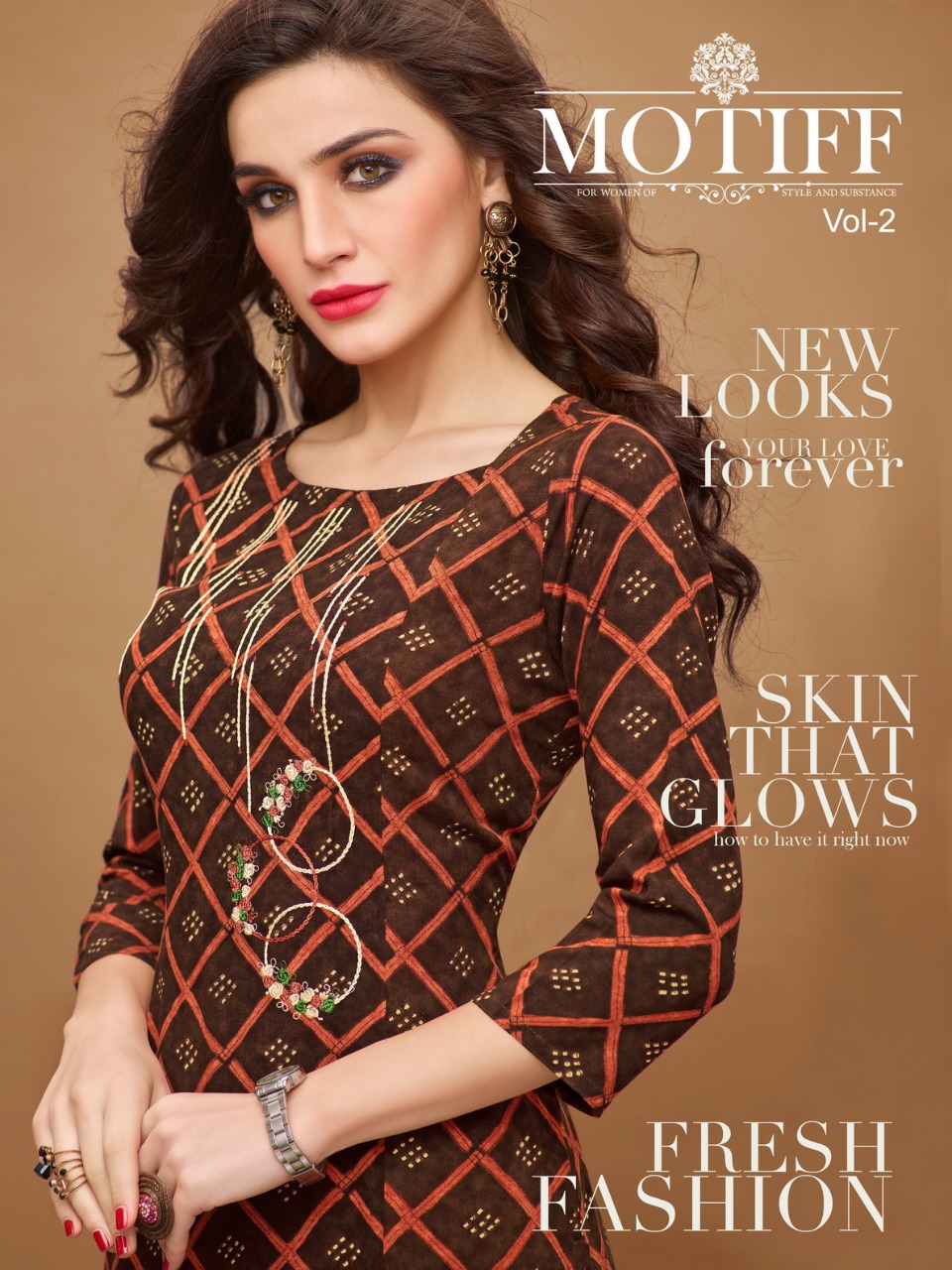 Motiff Hand Print And Embrodry Work Kurti Pure Rayon