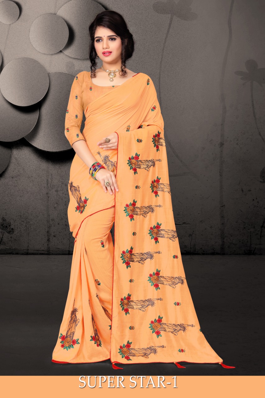 Super Star 1 By Right One Fashion Vichitra Fabric Desinger Party Wear Sarees Wholesale Supplier And ...