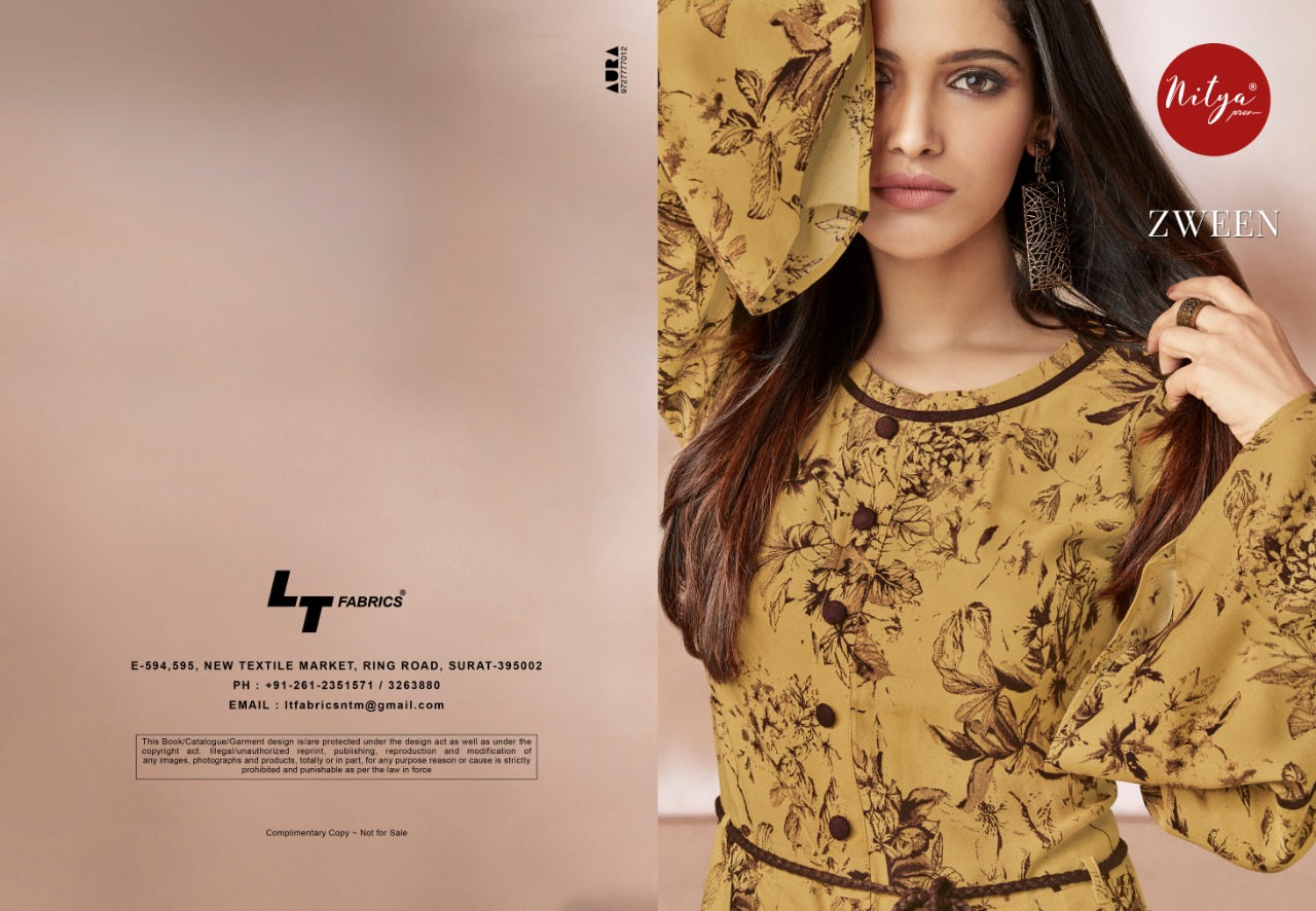 Zween By Lt Nitya Reyon Tunic Style Kurtis With Belt Series 101 To 108 Wholesale Dealer And Supplier...