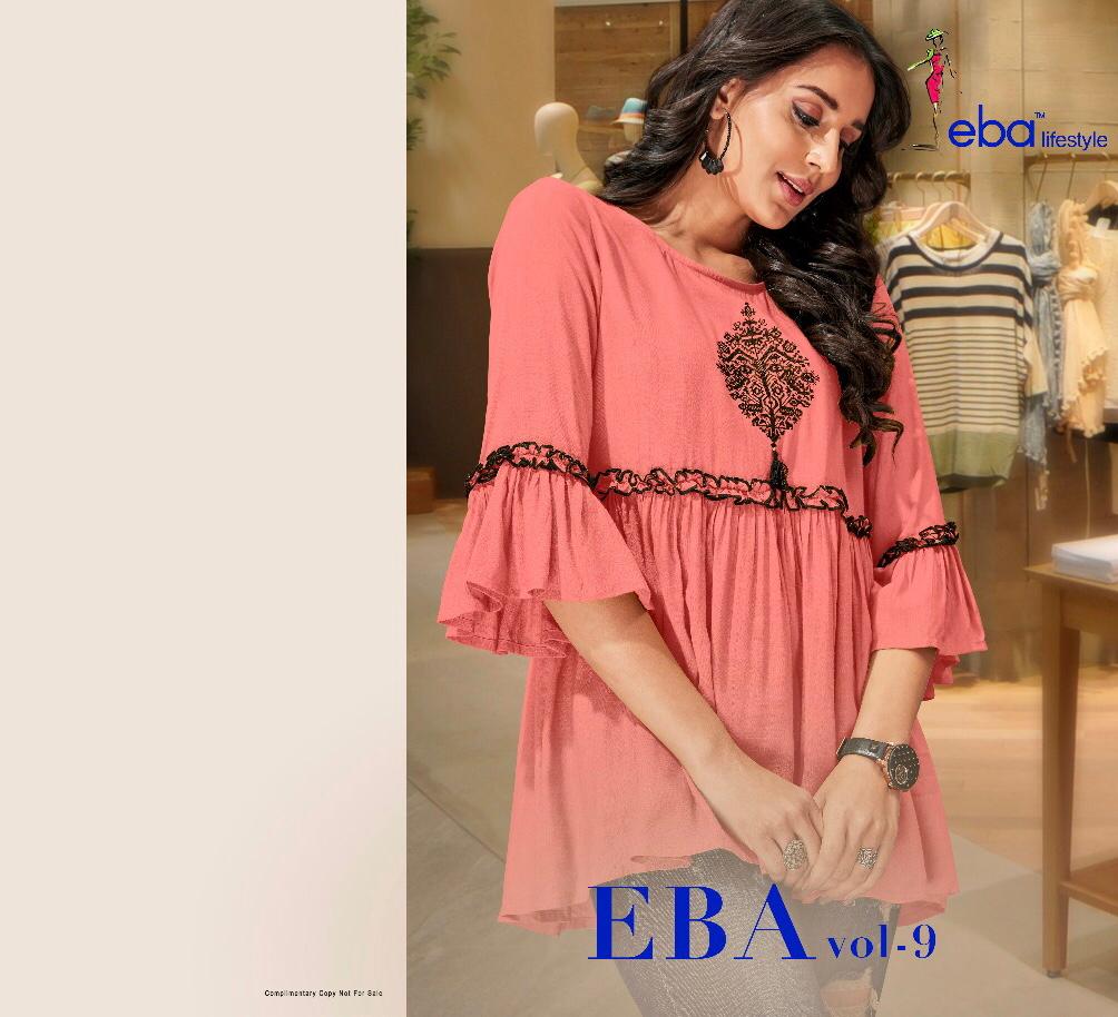 Eba Vol 9 14 Kg Rayon With Embroidery Work Top