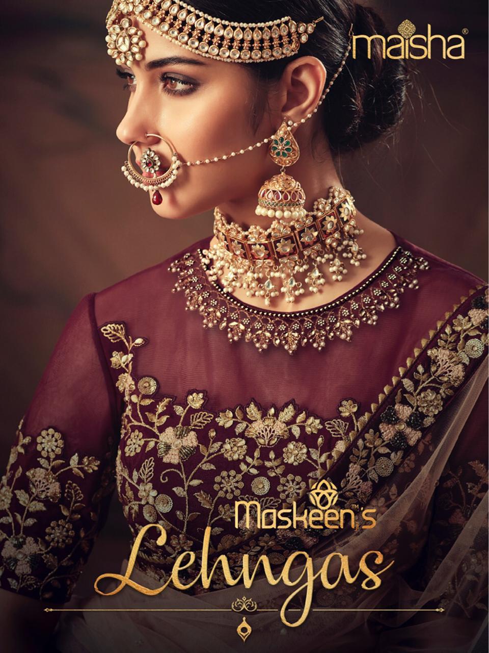 Maskeen Maisha Lehangas Series 10001 To 10005  Beautiful Designer Party Wear Lehangas Wholesale Deal...