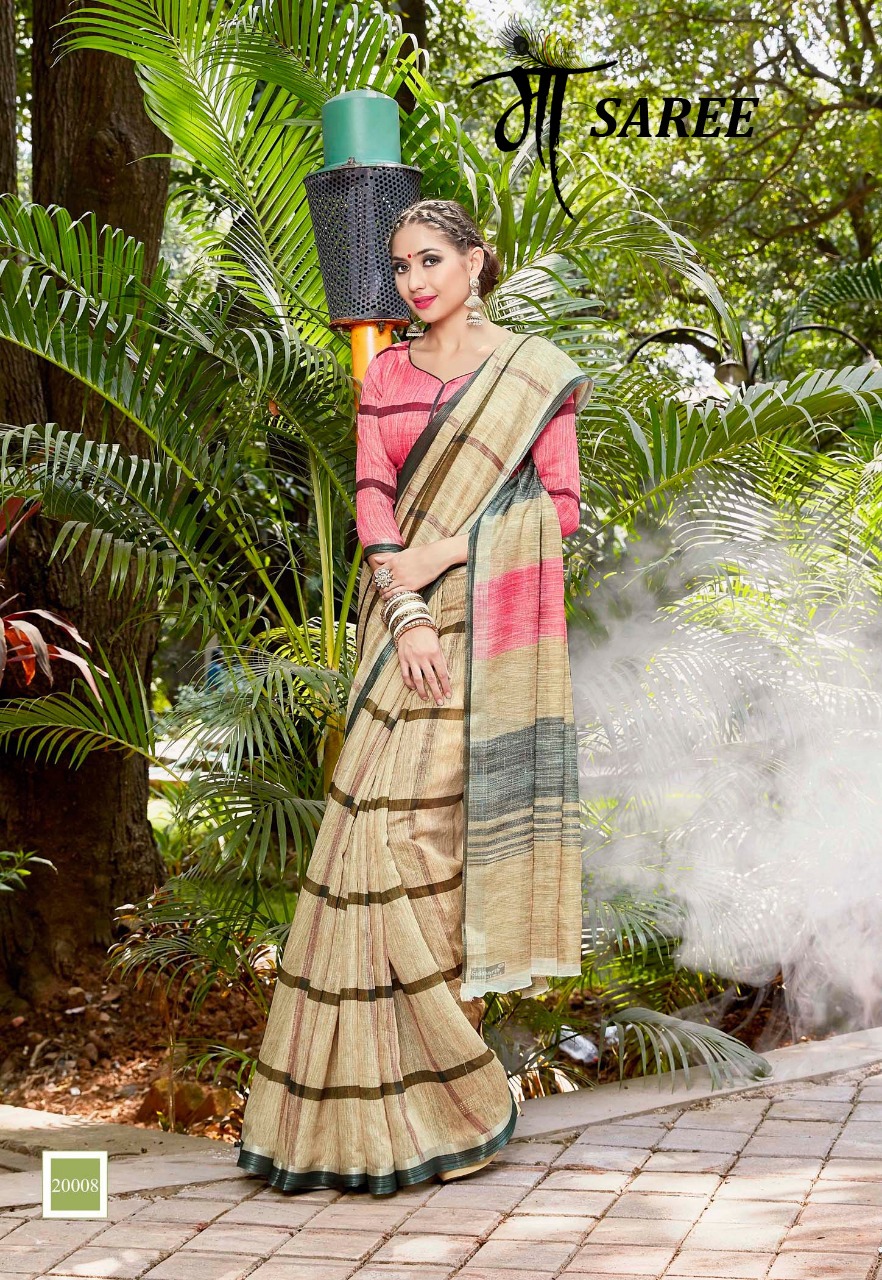 Silk Cottan Base Saree By Maa Saree Digital Print
