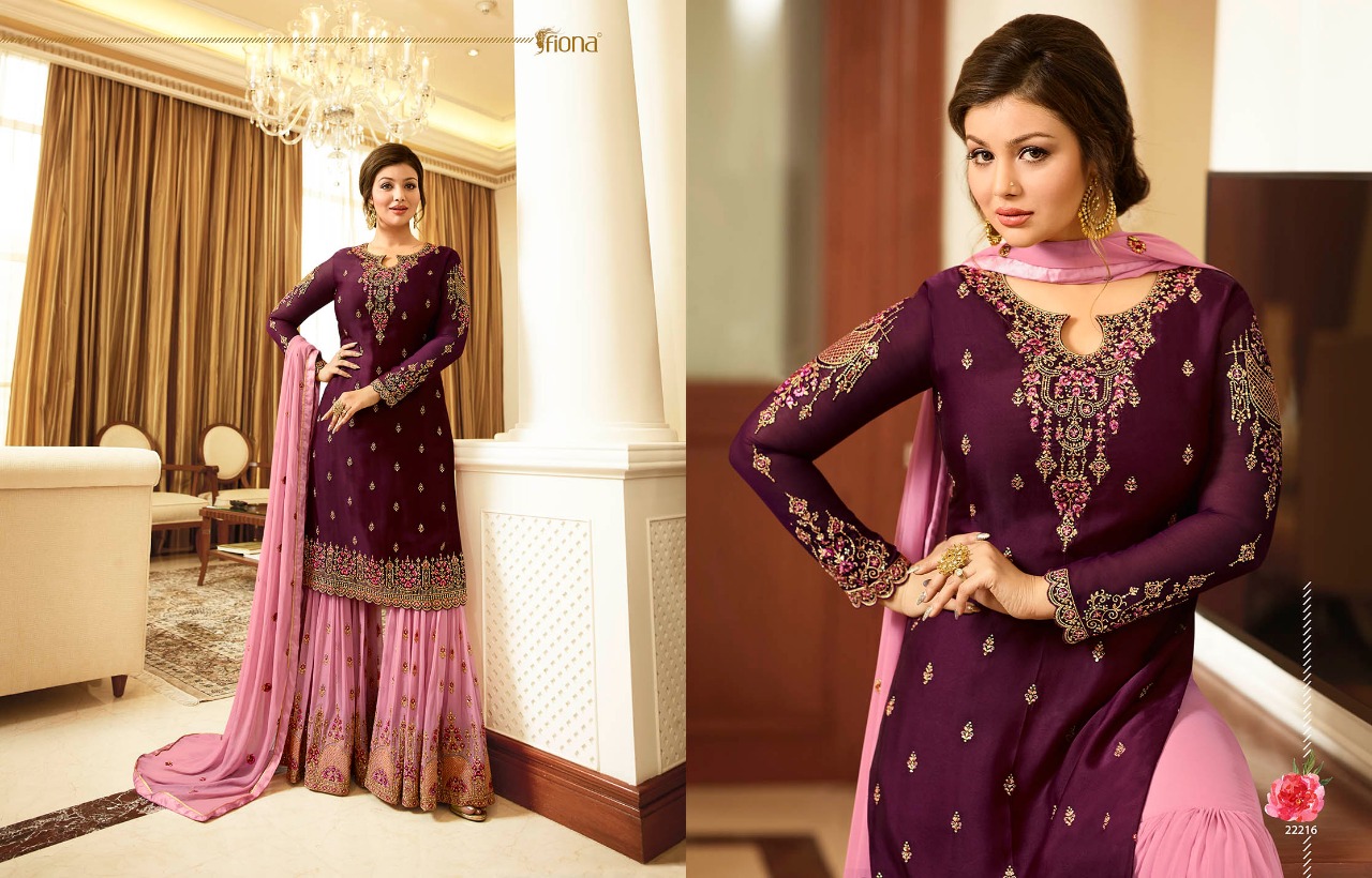 Fiona Ayesha Sharara 2 Nx  Georgette Embroidered Designer Party Wear Suits Wholesale Supplier And De...