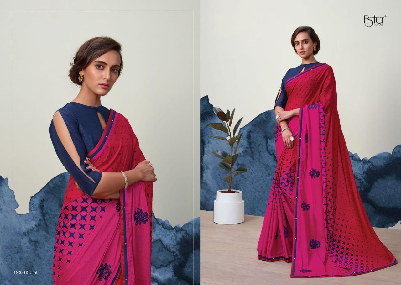 Esta Inspire By Sahiba Georgette Designer Party Wear Sarees Collection Wholesale Supplier And Manufa...
