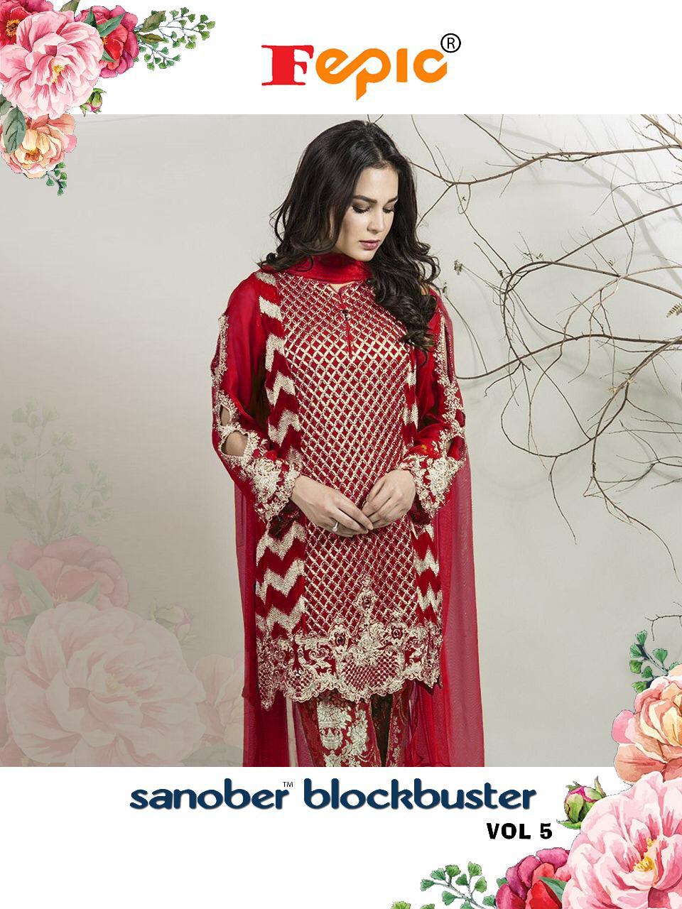 Sanober Blockbuster Vol 5 By Fepic Georgette Designer Party Wear Pakistani Salwar Kameez Catalogue W...
