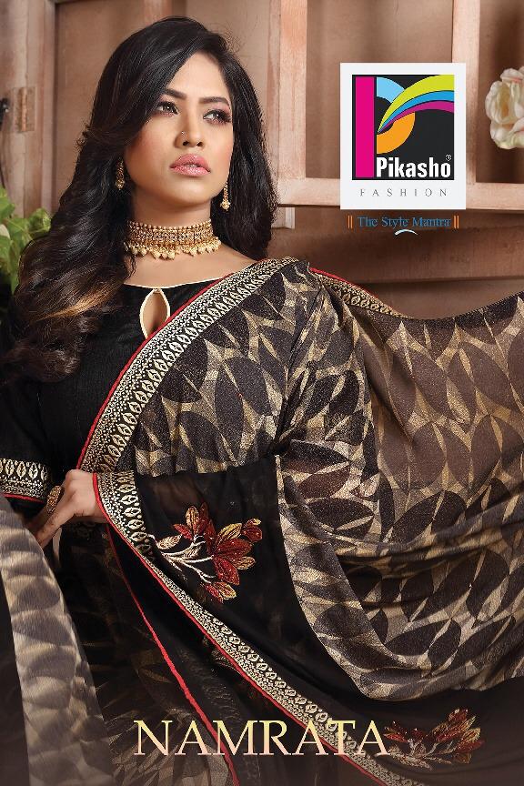 Namrata By Pikaso Georgette Printed Sarees Wholesale Supplier Nd Dealer Nitya Nx Surat