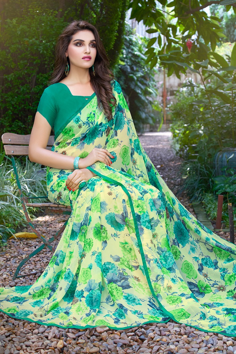 Street Hits Georgette Designer Sarees Collection Wholesale Supplier Gujarat