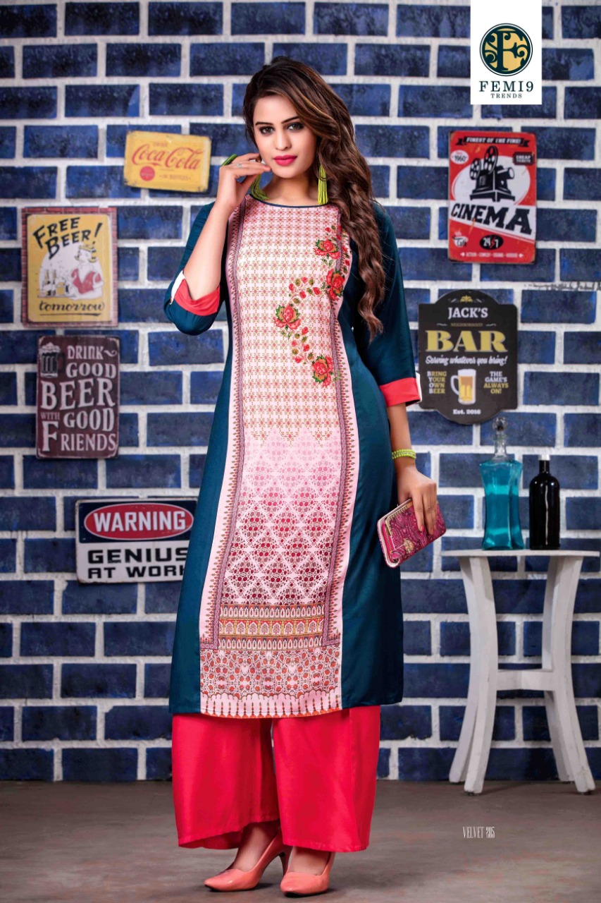 Velvet 2 By Femi 9 Reyon Top With Plazzo Collection Supplier Surat