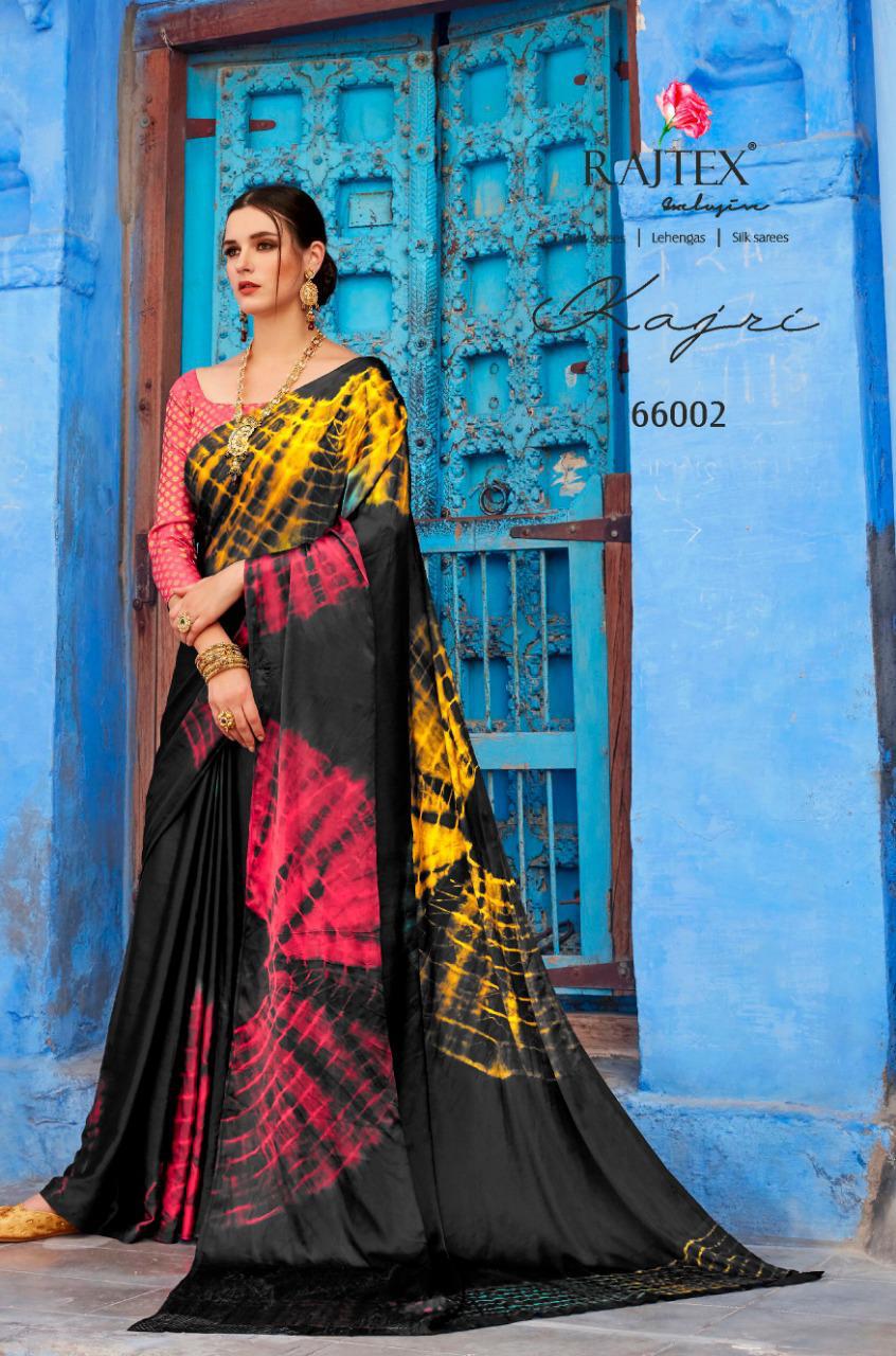 Kajari By Raj Tex Series 66001 To 66009 Nylon Satin Sarees Wholesale Supplier Surat