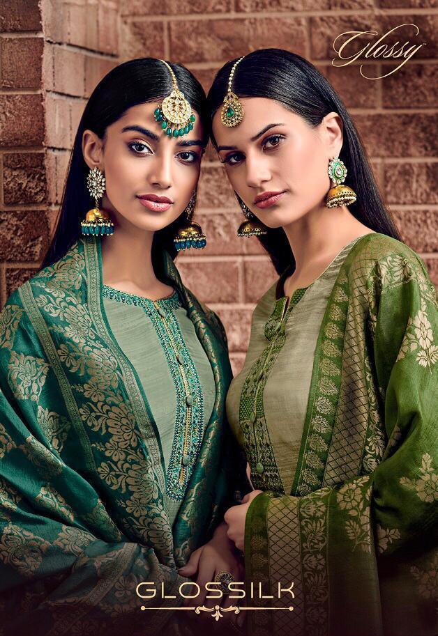 Glossilk Series 891 To 898 By Glossy Designer Party Wear Suits With Banarasi Duppta Collection Whole...