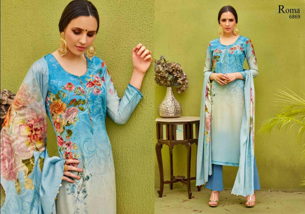 Roma Winter Glow By Jdl Digital Printed Crape Suits Wholesale Supplier Gujarat