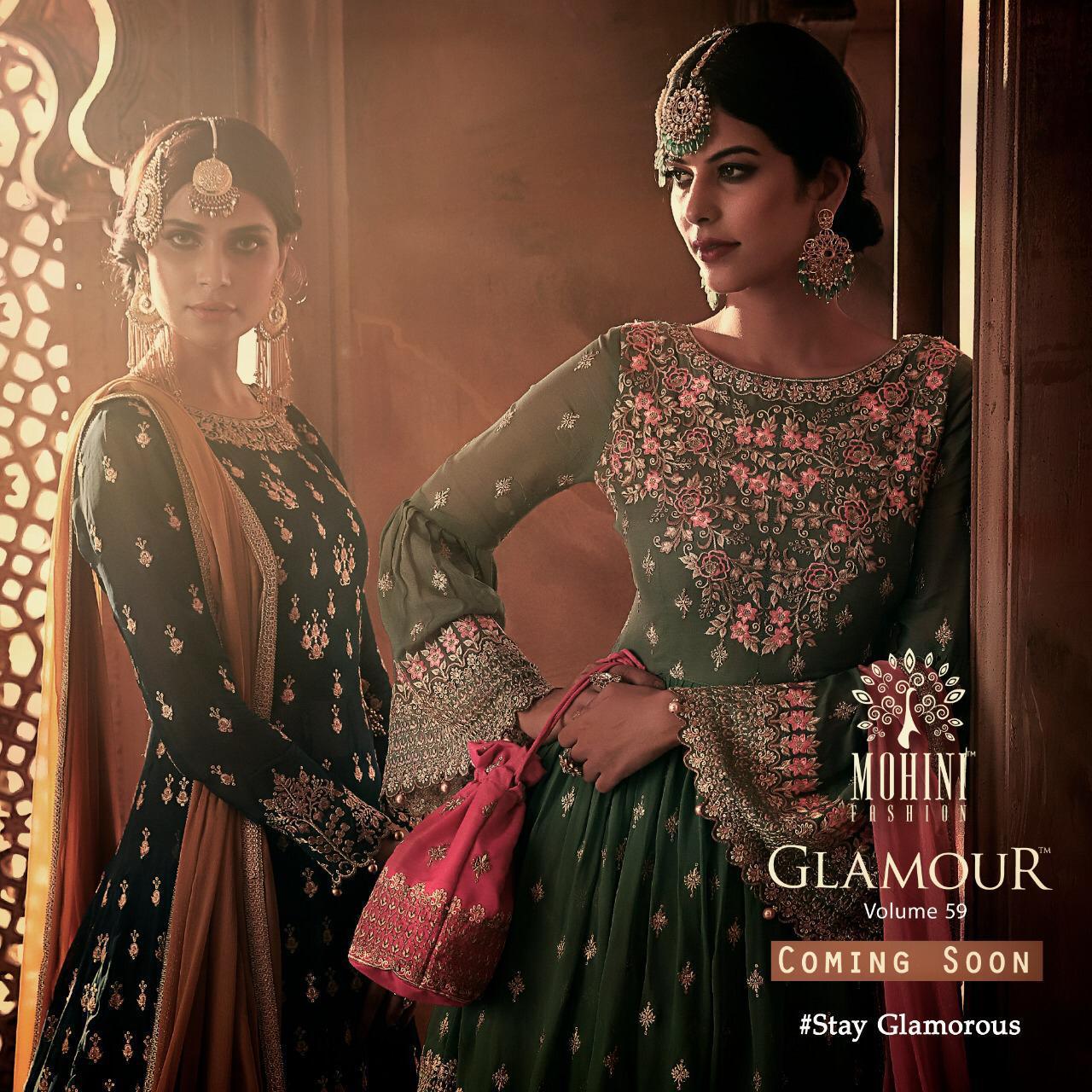 Glamour Vol 59  By Mohini Fashion Series 59001 To 59006 Beautiful Sharara Collection Wholesale Suppl...